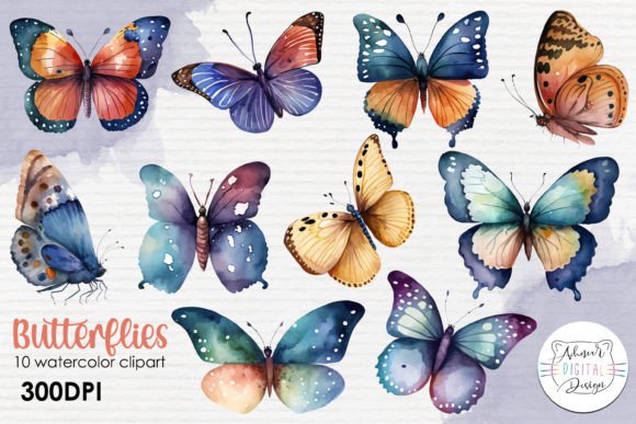 Butterflies Watercolor Clipart: Elevating Your Creative Projects with Soft, Natural Elegance