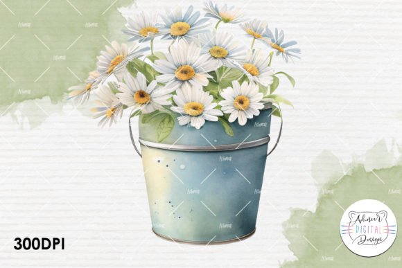 Evaluating Daisy Bucket Watercolor Clipart for Professional and Personal Design Projects