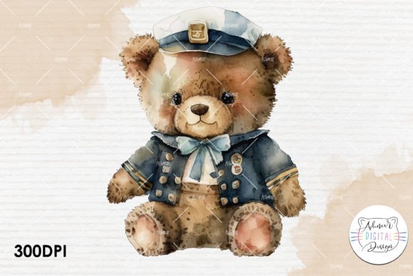 Evaluating the Practical Value of Watercolor Captain Teddy Bear Clipart