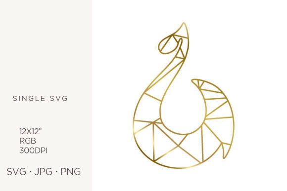 Golden Lines Inside Fish Hook Design