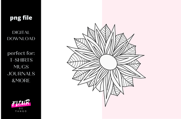 Hand Drawn Floral Decorative Element 04