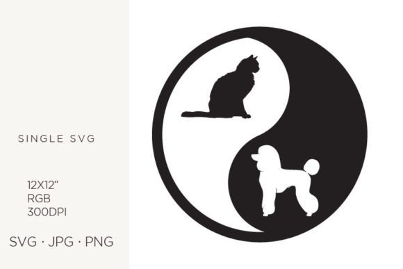 Harmony in Design: Understanding the Yin Yang Cat and Dog Vector Clipart