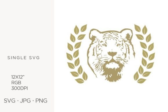 Integrating the Gold Tiger Inside Laurel Leaves Wreath into Professional Design Workflows