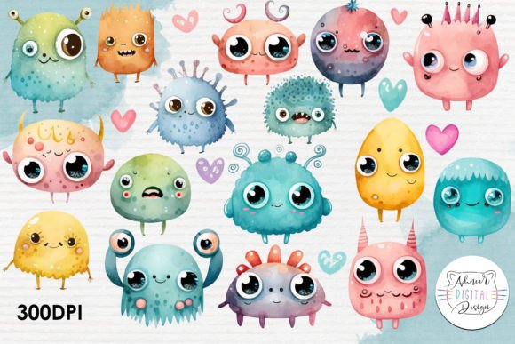 Little Monsters Watercolor Bundle: Creative Uses