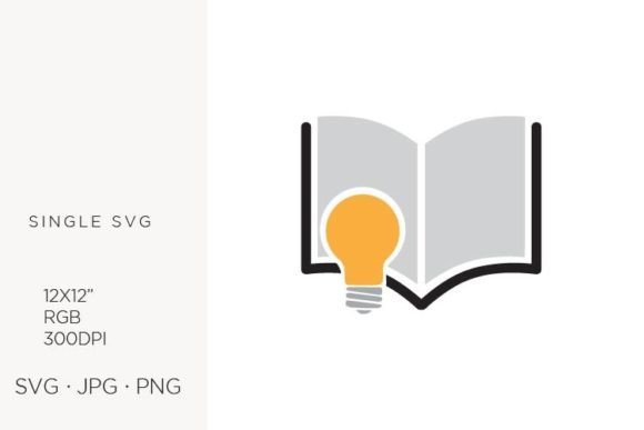 Open Book and Light Bulb Vector Art