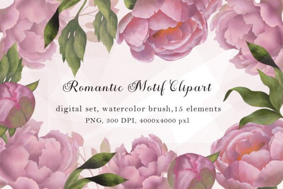 Pink Peonies Watercolor Clipart PNG Guide