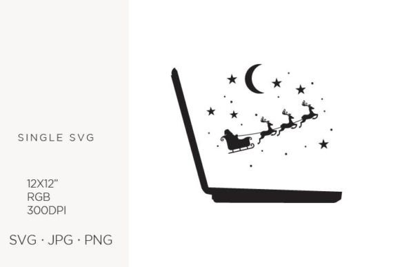 Santa Sledge & Laptop Clipart Guide