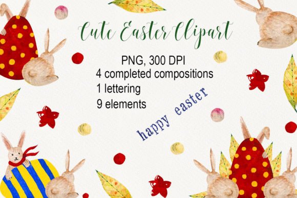 Watercolor Cute Easter ClipArt: Elevating Digital and Print Design with Hand-Painted Charm